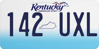 KY license plate 142UXL