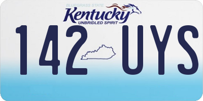 KY license plate 142UYS