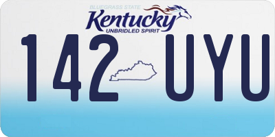 KY license plate 142UYU