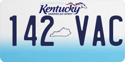 KY license plate 142VAC