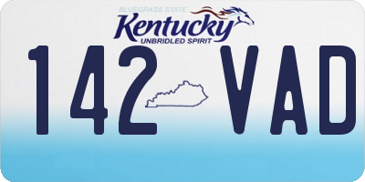 KY license plate 142VAD