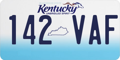 KY license plate 142VAF