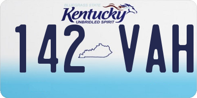 KY license plate 142VAH