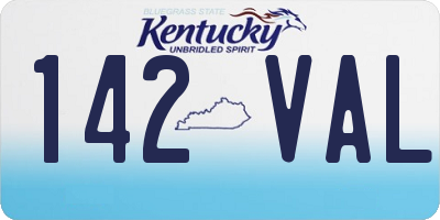 KY license plate 142VAL