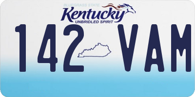 KY license plate 142VAM