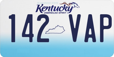 KY license plate 142VAP