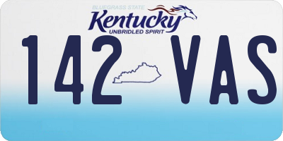 KY license plate 142VAS