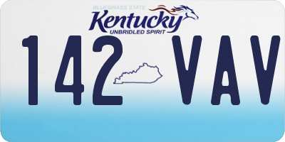 KY license plate 142VAV