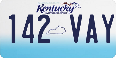KY license plate 142VAY