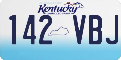 KY license plate 142VBJ