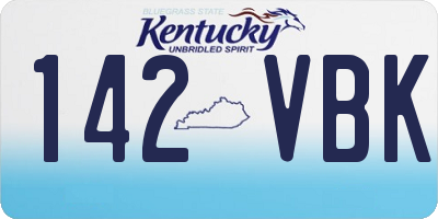 KY license plate 142VBK