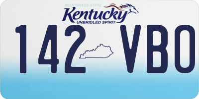KY license plate 142VBO