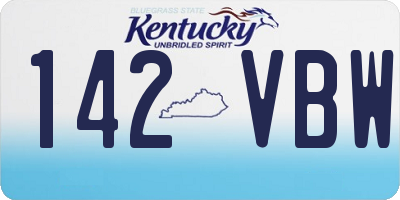 KY license plate 142VBW