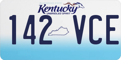KY license plate 142VCE