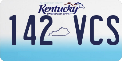 KY license plate 142VCS