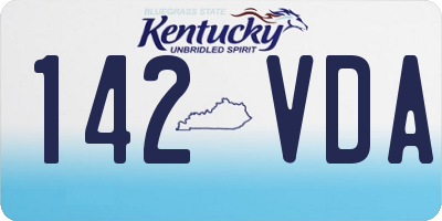 KY license plate 142VDA