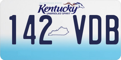 KY license plate 142VDB