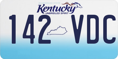 KY license plate 142VDC