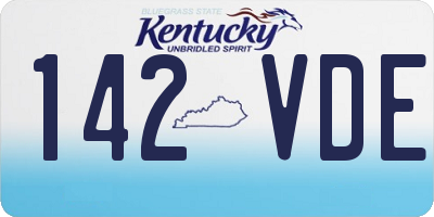 KY license plate 142VDE