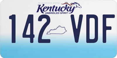 KY license plate 142VDF