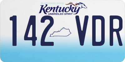 KY license plate 142VDR