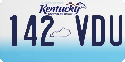 KY license plate 142VDU