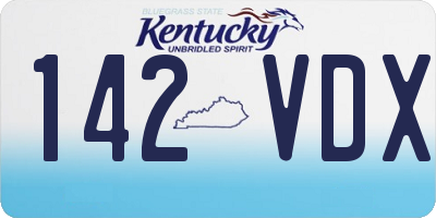 KY license plate 142VDX