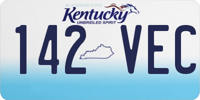 KY license plate 142VEC