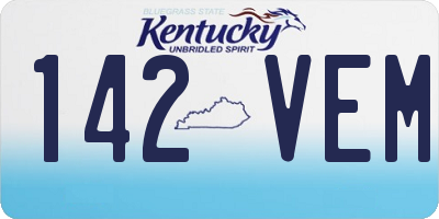 KY license plate 142VEM