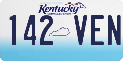 KY license plate 142VEN