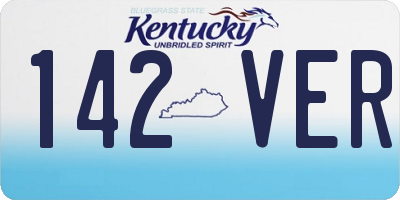 KY license plate 142VER