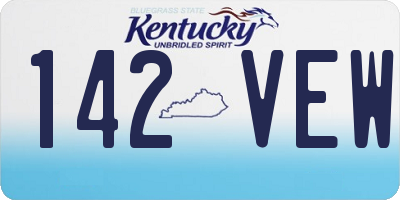 KY license plate 142VEW