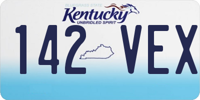KY license plate 142VEX