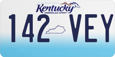 KY license plate 142VEY