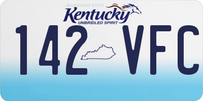 KY license plate 142VFC