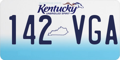 KY license plate 142VGA