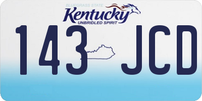 KY license plate 143JCD