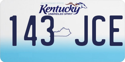 KY license plate 143JCE