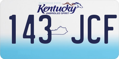 KY license plate 143JCF