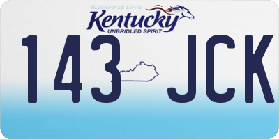 KY license plate 143JCK