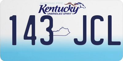 KY license plate 143JCL