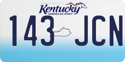 KY license plate 143JCN