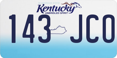 KY license plate 143JCO