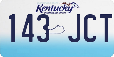 KY license plate 143JCT