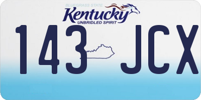 KY license plate 143JCX