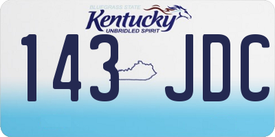 KY license plate 143JDC