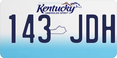 KY license plate 143JDH