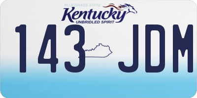 KY license plate 143JDM