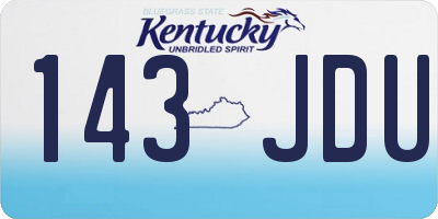 KY license plate 143JDU