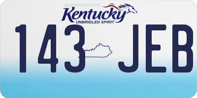 KY license plate 143JEB